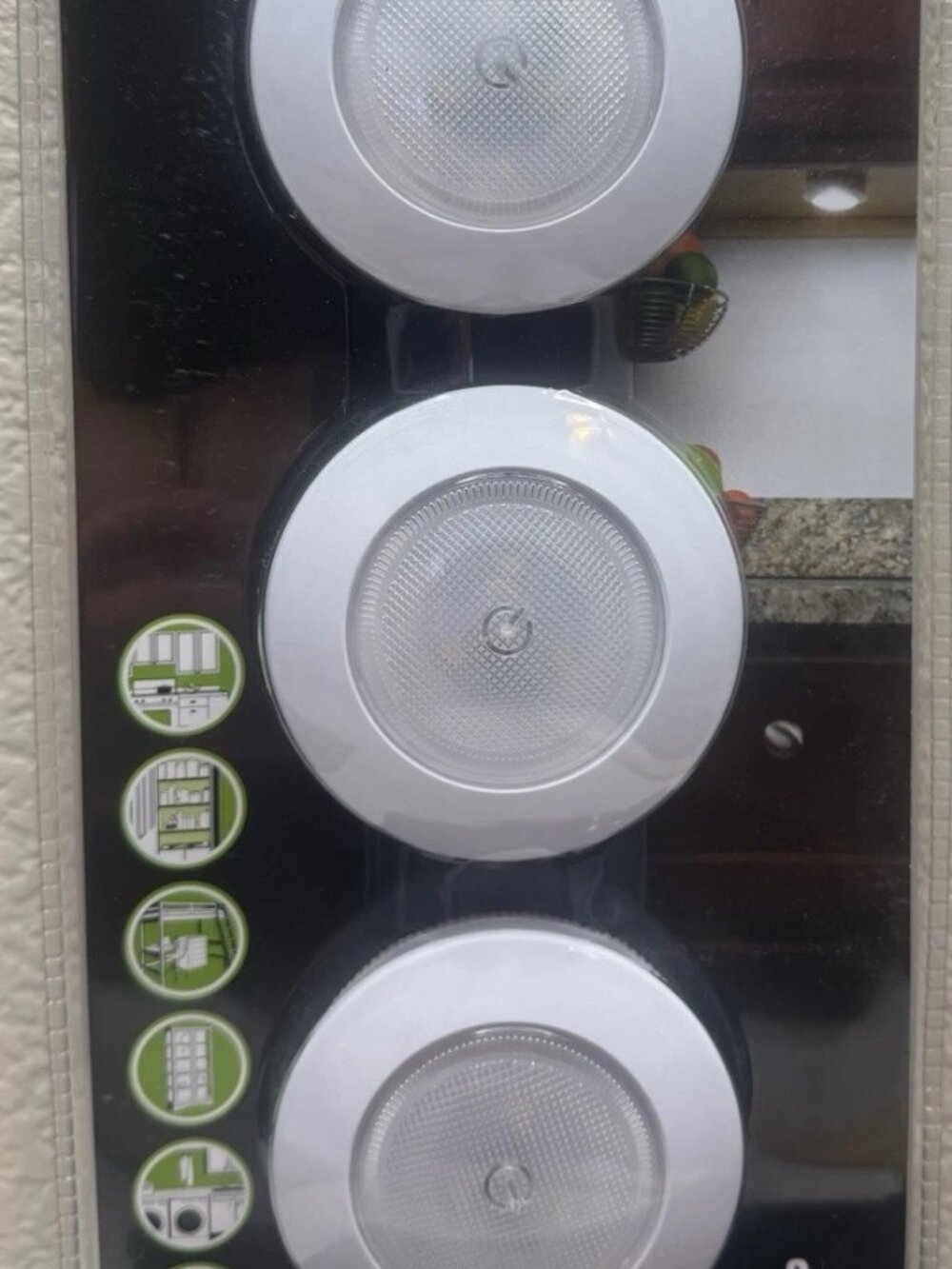 LED Tap Lights 3 Pack Eco Light Batteries Command Strips Included 3 Inches New